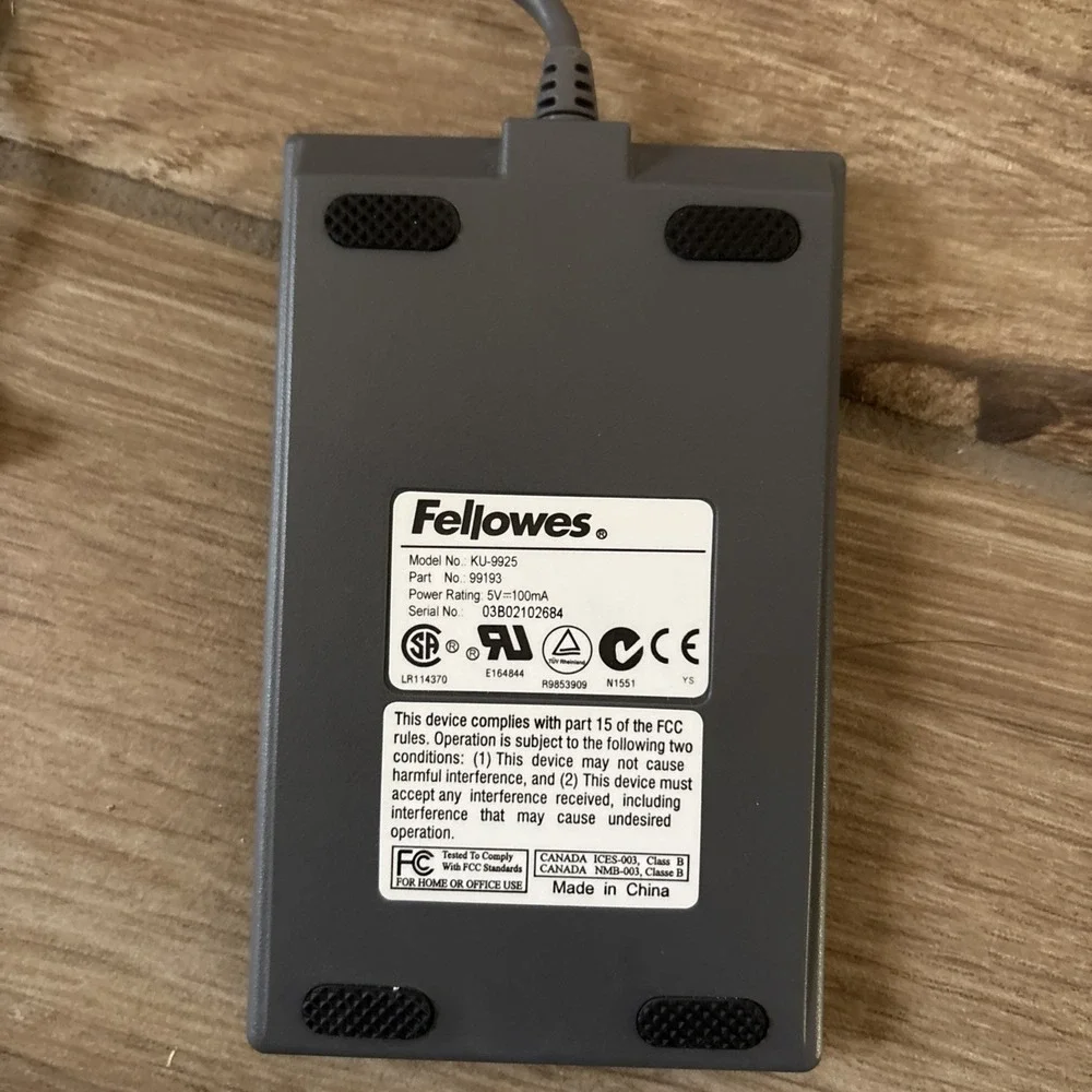 Fellowes USB Numeric‎ Keypad Number Key Pad Model KU-9925 P/N 99193 (Used)